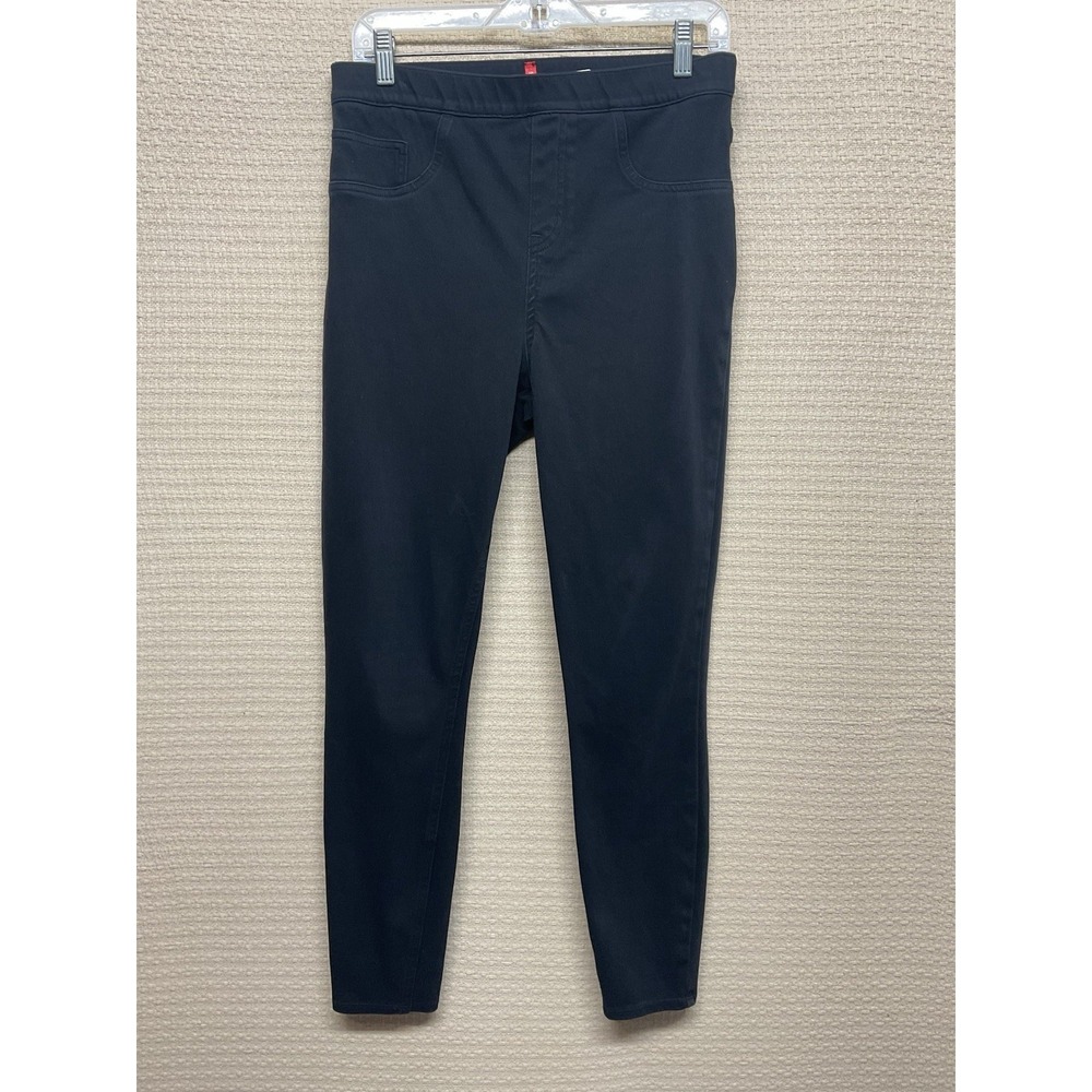 Spanx Black Ankle Skinny Jeans Pants Large Slimming Stretchy Women's EUC - Picture 1 of 7